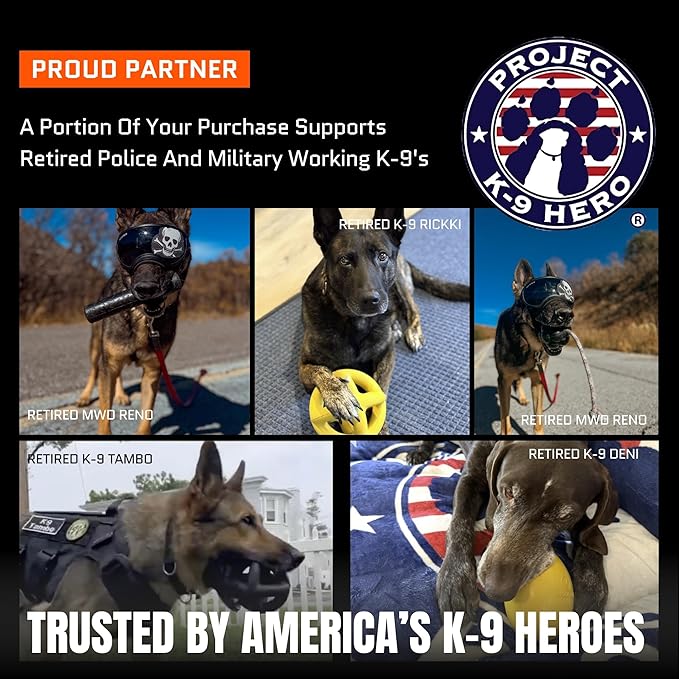 Monster K9 Scout Ball | Virtually Indestructible. Lifetime Guaranteed. | VULCRON™ Natural Rubber | Durable Dog Toy for Aggressive Chewers | Tough, Heavy Duty | Medium & Large Breed, 3" Pack of 2