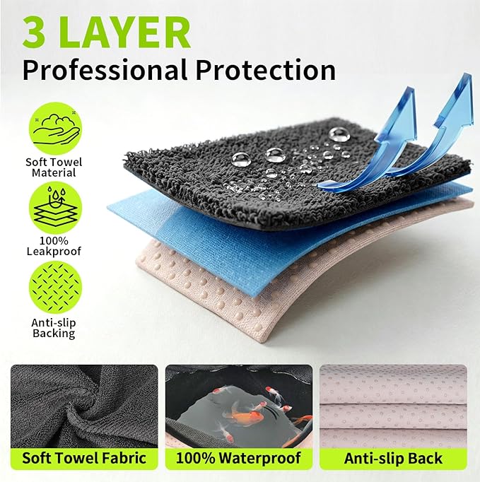 Leader Accessories Grey Waterproof Towel Auto Car Seat Cover Protector Machine Washable - Fit Yoga Running Crossfit Athletes Beach Swimming Outdoor Sports