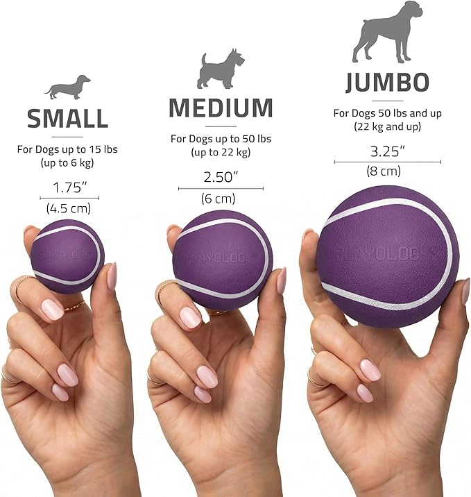 Playology Dog Toys | Squeaky Chew Ball for Dogs | Bacon Scented Medium Dog Ball | Bouncy Floating Chew Toys for Fetch