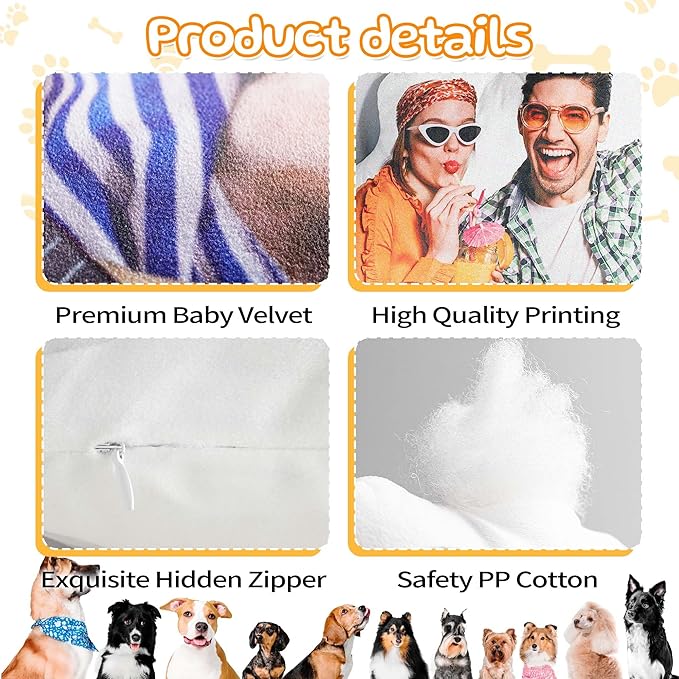 Easycosy Custom Pet Photo Pillow, Personalized Pillow Shaped Like Your Dog Cat Face, Customized Stuffed Animal Picture Pillows, Memorial Gifts for Pet Animal Lovers Her Him(32 Inch)