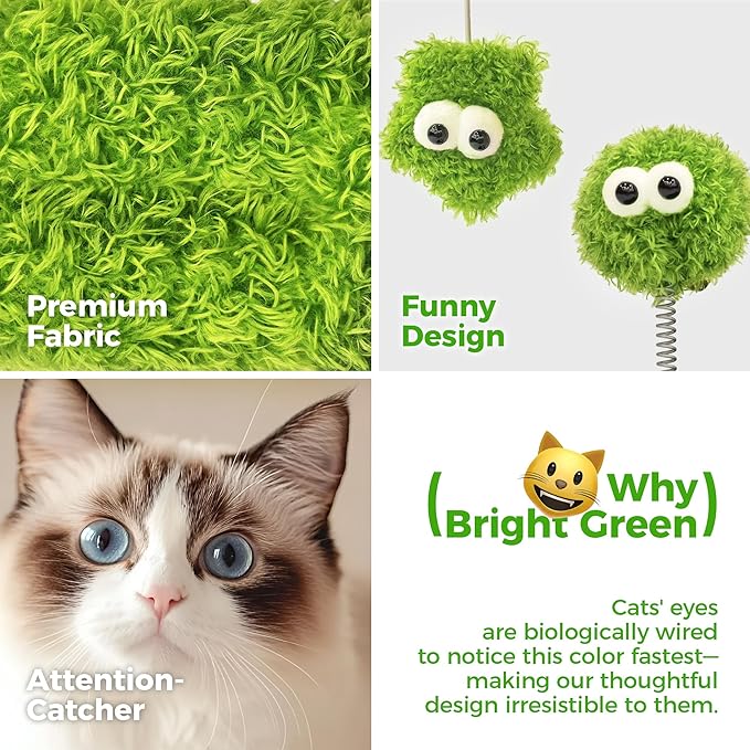 TinyBeast 29.5" Cat Tower with Scratching Post, 4-in-1 Natural Sisal Cat Scratcher with Removable Plush Perch Bed, Cat Stand Featuring Dangling Ball & Spring Ball, Cat Tree Tower for Indoor Adult Cats