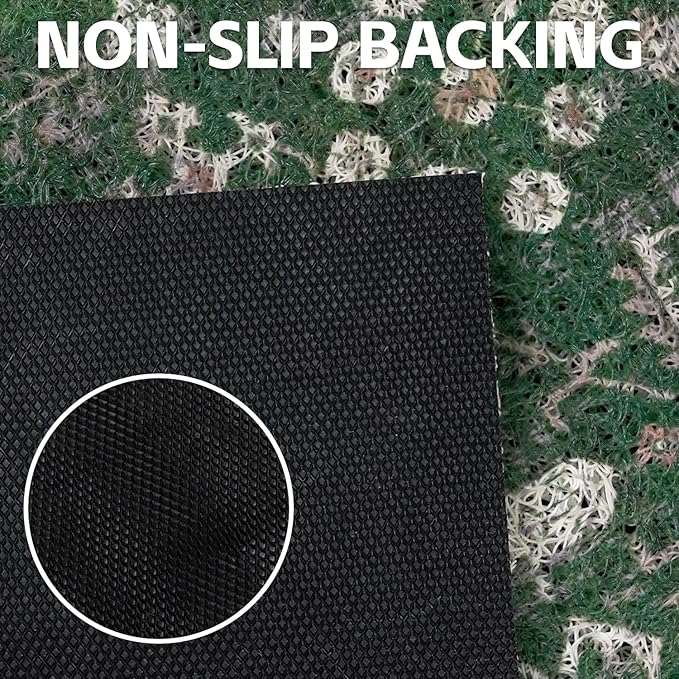 Cat Litter Mat Litter Trapping Mat, 33"x22" Waterproof Urine Proof Litter Box Mat Catcher Mat Non-Slip Washable for Kitty Kitten, Green