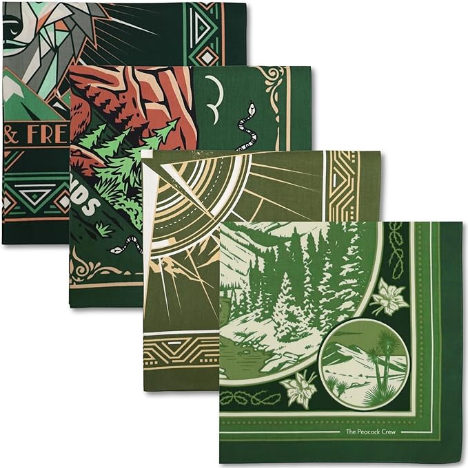The Peacock Crew Premium Soft Cotton Bandanas Pack for Men and Women Paisley 22 x 22 inches