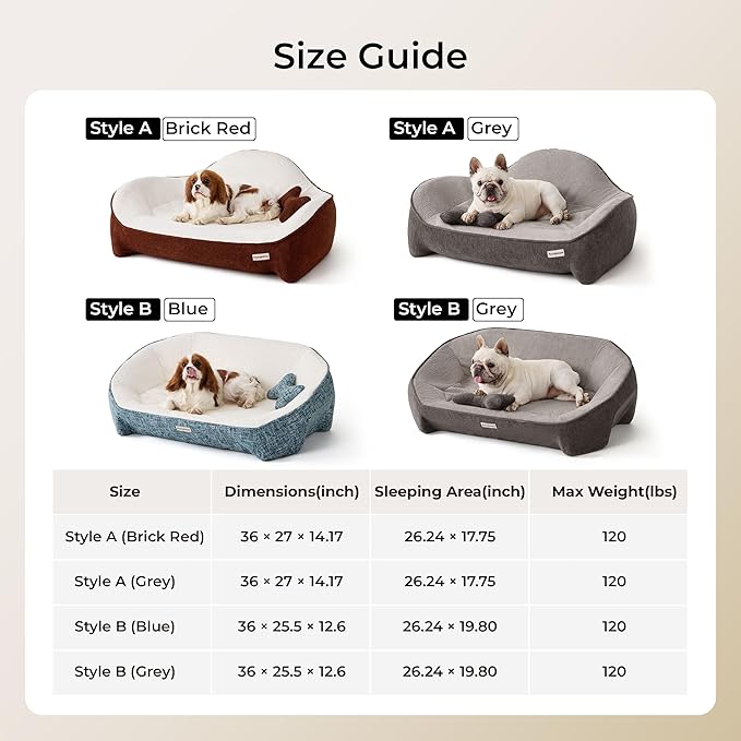 Orthopedic Dog Bed for Medium Small Dogs up to 120lbs, Extra Thick One-Piece Memory Foam Dog Bed, Never Sag Pet Sofa Couch with 3 Removable Washable Covers (Plush, Cooling, Leather) & Toy
