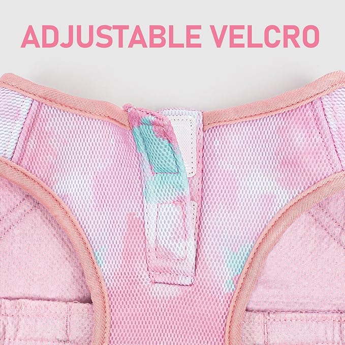 KYEESE Dog Cooling Vest, Lightweight Dog Cooler Jacket, 3D Breathable Mesh Pet Cooling Shirts for Summer with Reflective Stripe, Sun Protection Pet T Shirt for Beach, Hiking, Walking, Pink, M