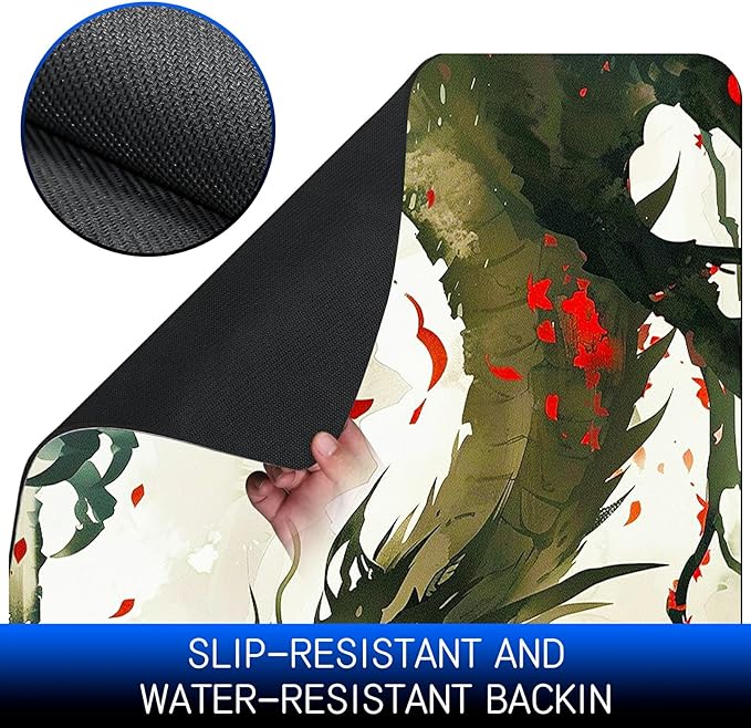 Dog Food Mat, 19.6" x 23.6" Absorbent Pet Feeding Mat for Food and Water, Waterproof Diatom Mud Pet Placemat with Non-Slip Rubber Backing, Easy Clean Cat Bowl Mat for Floors - Maple Dragon Man