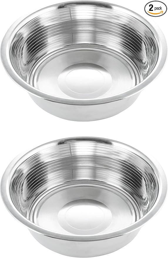 2-Pack Stainless Steel Dog Bowls 8 Cups (1.9L), Durable Metal Pet Food & Water Dish for Medium to Large Dogs – Rust-Resistant