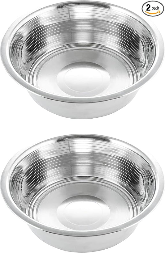 2-Pack Stainless Steel Dog Bowls 8 Cups (1.9L), Durable Metal Pet Food & Water Dish for Medium to Large Dogs – Rust-Resistant