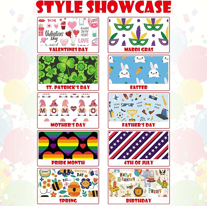 PET SHOW 10 Pack Holiday Big Dog Bow Ties for Large Medium Dogs Alpaca Sliding Collar Attachments Festival Bowties Spring Summer Bowknots Birthday Party Pet Grooming Accessories(Large)