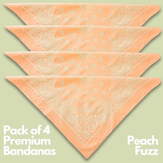 The Peacock Crew Premium Soft Cotton Bandanas Pack for Men and Women Paisley 22 x 22 inches