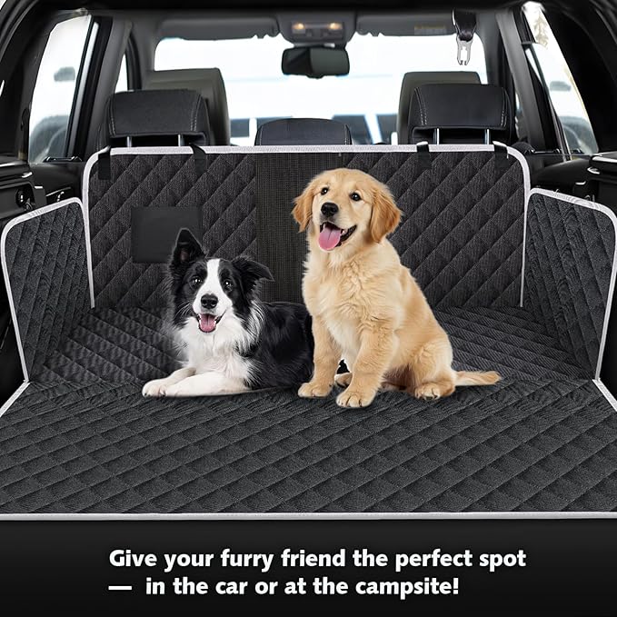 Meolsaek Dog Car Seat Cover for Back Seat, Non-Slip Backseat Cover for Dogs in Car, with Mesh Window Scratch Proof Waterproof Back Seat Protector for Trucks SUVs Most Cars (Black)