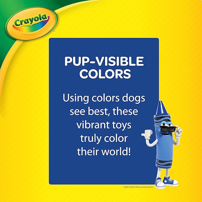 Crayola for Pets Blue Marker Rope Plush Squeaker Dog Toy, 6”, Pup-Visible Color Toys Dogs See Best, Mixed Material Enrichment Dog Toy with Chew Ropes, Rubber Cap, Plush Body with Squeaker