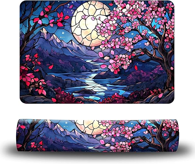 Dog Food Mat, 19.6" x 23.6" Absorbent Pet Feeding Mat for Food and Water, Waterproof Diatom Mud Pet Placemat with Non-Slip Rubber Backing, Cat Bowl Mat for Floors - Moon Creek Flower