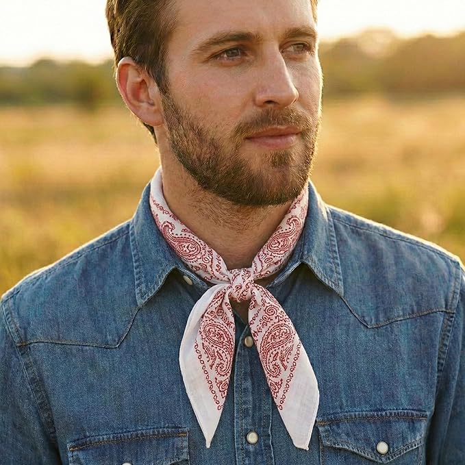 The Peacock Crew Premium Soft Cotton Bandanas Pack for Men and Women Paisley 22 x 22 inches