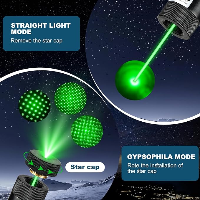 Long Range Green Laser Pointer, Laser Pointer High Power, Green Lazer Pointer Rechargeable for Hiking, Cat Laser Toy USB Charge