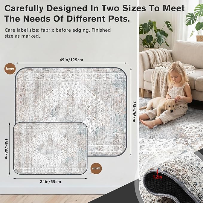 Washable Pee Pads for Dogs and Cats, 2 Pack Absorbent Thick Reusable Training Dog Pet Puppy Pads, Waterproof & Non-Slip Whelping Pads for Potty Training, Whelping, Playpen, Crate, Prevents Leakage
