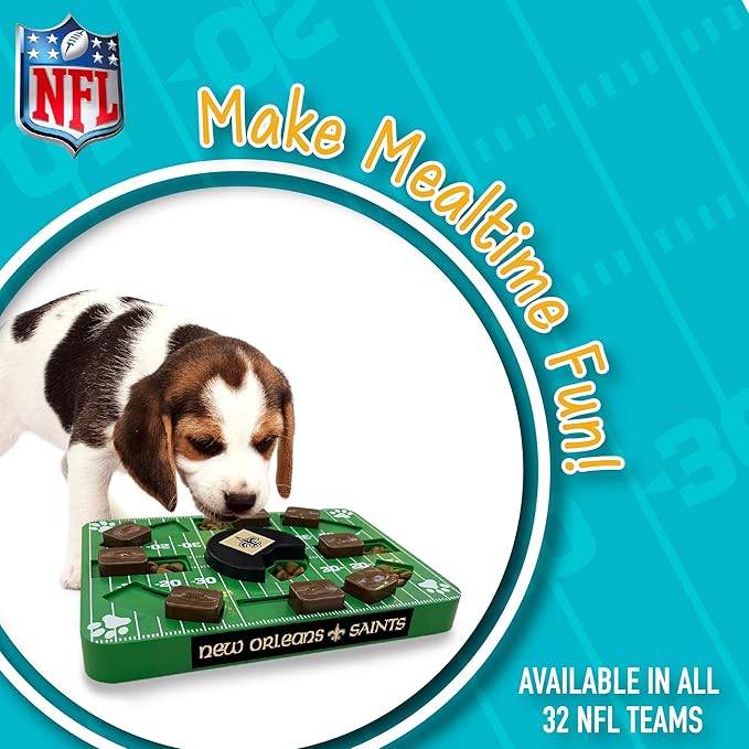 Pets First NFL New Orleans Saints Puzzle Toy, Puzzle Treat Dog Toy, Interactive Dog Treat Toy, Dog Puzzle