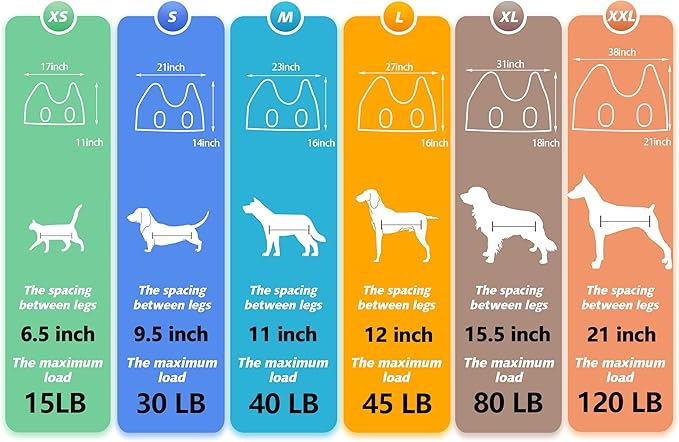 ATESON Dog Grooming Hammock Harness for Nail Trimming (L 50lb), Dog Sling Holder Hanger for Clipping Nails