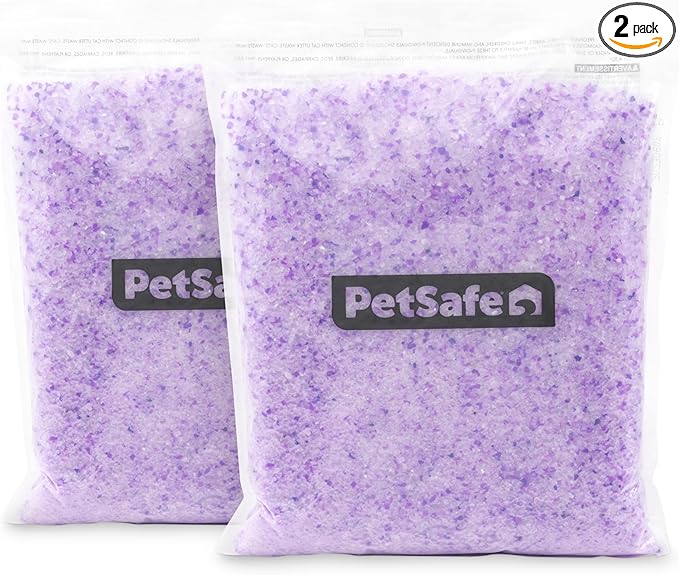 PetSafe ScoopFree Premium Crystal Cat Litter - Outperforms Clay Litter - Less Tracking, Dust for A Fresh Home - Non-Clumping - Two 4.3 lb Bags of Litter (8.6 lb Total) - Lavender