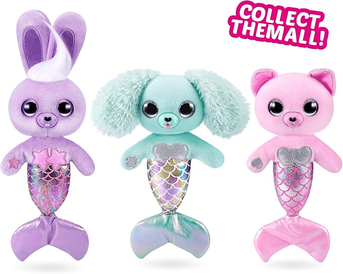Pets Alive Furmaids by ZURU Mermaid Plush Interactive Lights Sounds Girls Toy (Pink Kitten)