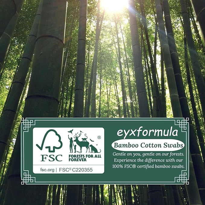 Eyxformula 200 Pcs 6 Inch Long Cotton Swabs with Bamboo Sticks, 100 Round Tip & 100 Precision Tips Gun Cleaning Cotton Swabs, Ideal for Cleaning Firearms, Dog Ears & Hard-to-reach Areas, Makeup, Craft