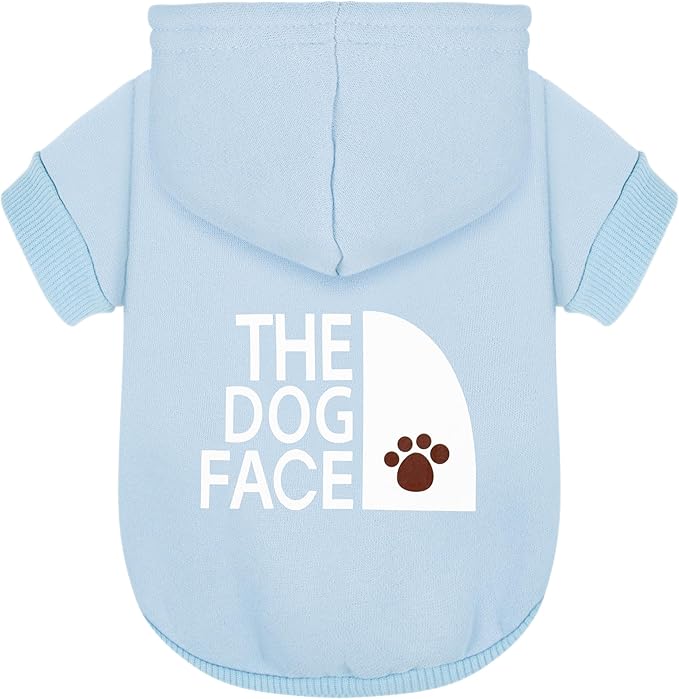 Paiaite Light Blue Chihuahua Dog Hoodie: Keep Your Pup Warm and Stylish with a 'The Dog Face' Printed Sweatshirt Pet Clothes and Sweater Coat All in One Perfect for Winter and Cool Summer Nights! 2XL