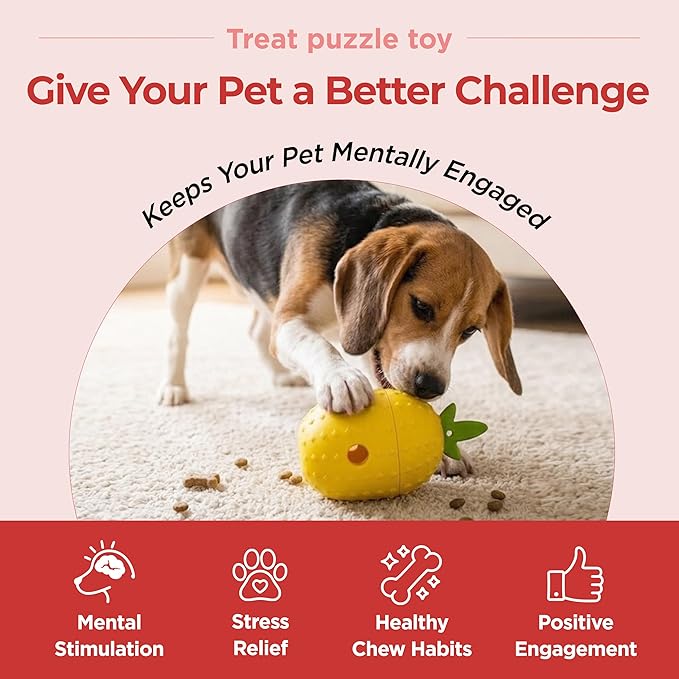 JAYU PET Treat Puzzle Toy – Interactive Treat Dispensing Dog Toy, Enrichment & Mental Stimulation, Slow Feeder Puzzle, Durable Silicone Chew Toy for Small to Medium Dogs, Boredom Relief, Easy Clean