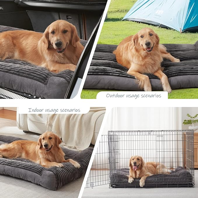 Dog Beds for Extra Large Dogs Breeds,Sofa Dog Bed with Pillow for Crate Kennel, Super Soft Pet Bed for Support Bolster, Comfortable Pet Couch Bed & Non-Slip Bottom