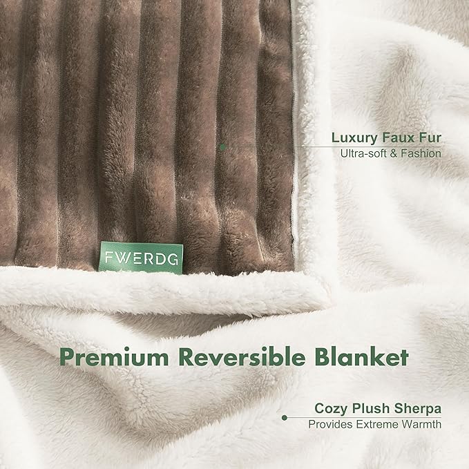 Waterproof Dog Blanket for Couch - Washable Medium Pet Blanket for Furniture Protector, Cozy Fleece Calming Dog Crate Blankets for Indoors & Outdoors, Brown, 40"x50"