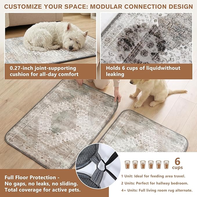 Washable Pee Pads for Dogs and Cats, 2 Pack Absorbent Thick Reusable Training Dog Pet Puppy Pads, Waterproof & Non-Slip Whelping Pads for Potty Training, Whelping, Playpen, Crate, Prevents Leakage