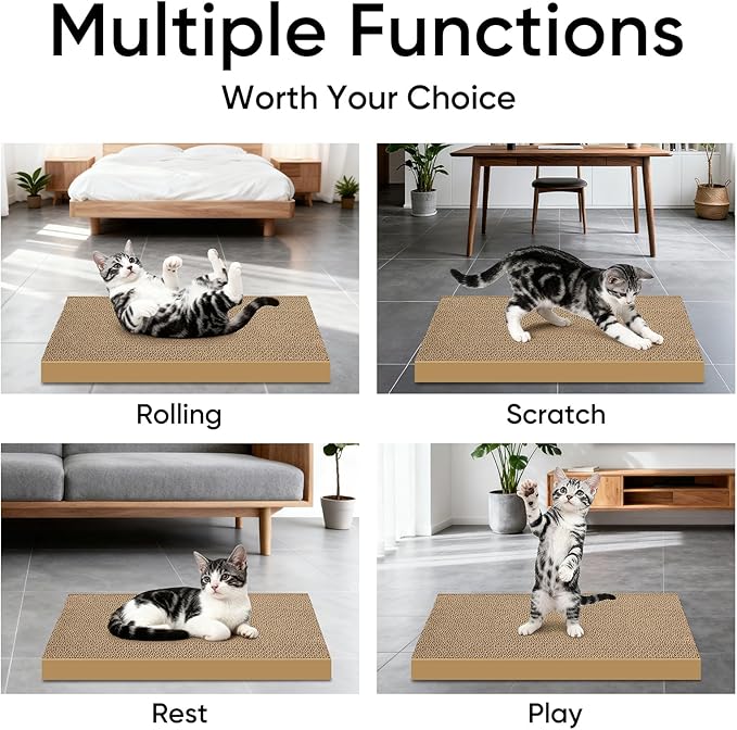 Cat Scratchers 8 Packs Refill Cat Scratching Pad Cardboard for Indoor Cats and Kitten, Large Size Cat Scratch Pad Board Easy for Cats to Scratch
