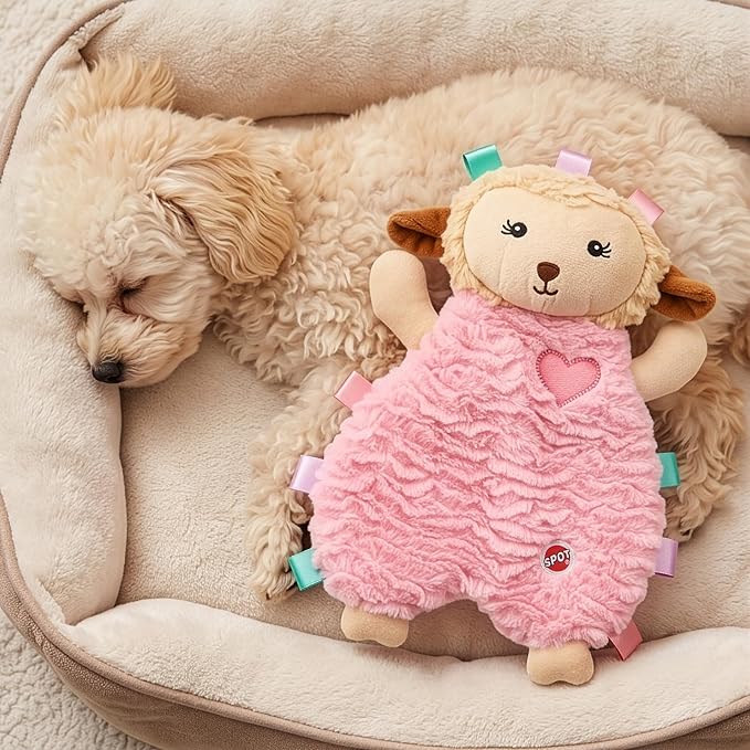 SPOT Soothers Tabbie Lambie Dog Toy - 8in Mini Stuffing-Free Calming Plush with Lavender Scent & Squeaker for Toy Breeds & Puppies, Anxiety Relief - 1 of 3 Assorted Colors, Sent at Random