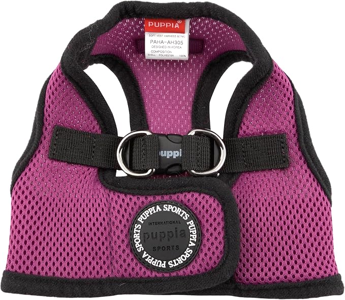 PUPPIA International Harness Soft B Vest, Medium, Purple