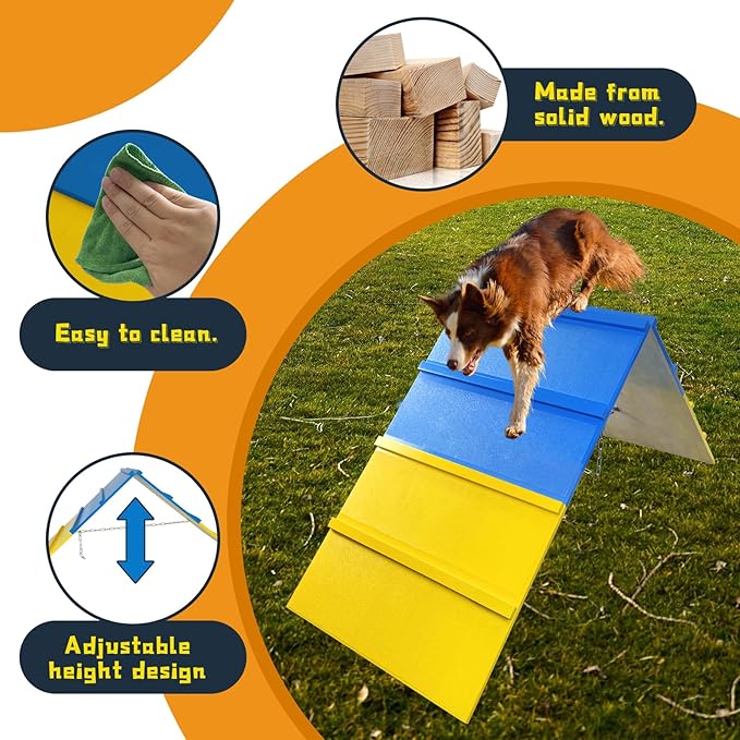 Tongmo Dogs Agility A-Frame: Premium Dog Agility Equipment for Backyard, Playground, and Park Settings - Non-Slip Dog Agility Equipment - Enhance Your Dog's Agility Course Experience