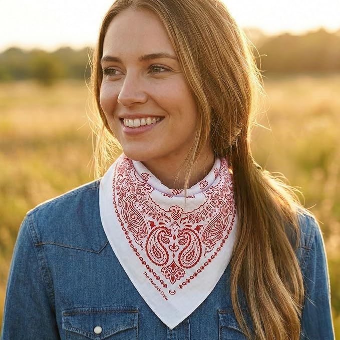 The Peacock Crew Premium Soft Cotton Bandanas Pack for Men and Women Paisley 22 x 22 inches