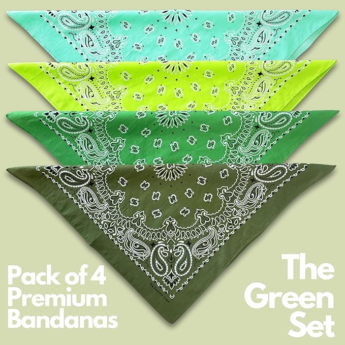 The Peacock Crew Premium Soft Cotton Bandanas Pack for Men and Women Paisley 22 x 22 inches