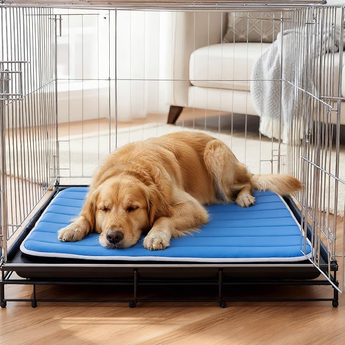 Dog Cooling Mat, Cold Memory Sponge Cooling Mat for Dog, Foldable Crate Pet Bed & Non-Slip, (Q-Max > 0.45) Long-Lasting Cool & Keep Your Pet Cool (XX-Large - 51x43 Inch)