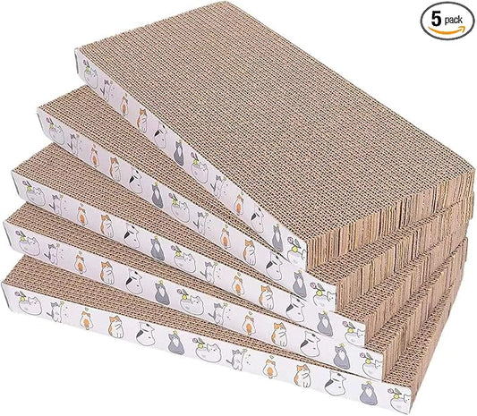5 Packs cat Scratcher Toys Reversible Scratching Post Board for Indoor Cats Cardboard pad Sleep Play and Grind Claws