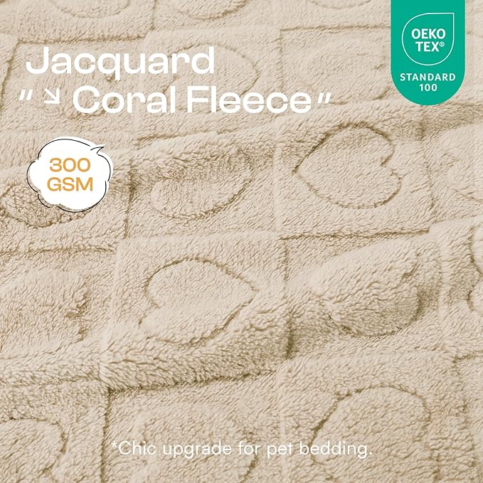 Luciphia 1 Pack 2 Small Dog Blanket Washable Pet Bed Cover Soft Fluffy Puppy Blanket with Premium Fleece 300GSM Cozy Calming Cat Blankets for Indoor Cats Grey/Beige 30x20 inch