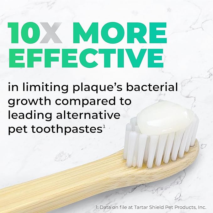 Tartar Shield® Pro Care Natural Coconut Dental Kit for Dogs & Cats, VOHC Accepted, Toothpaste with Toothbrush & Finger Brush, Clinically Proven Plaque, Tartar & Halitosis Reduction, 3 oz.