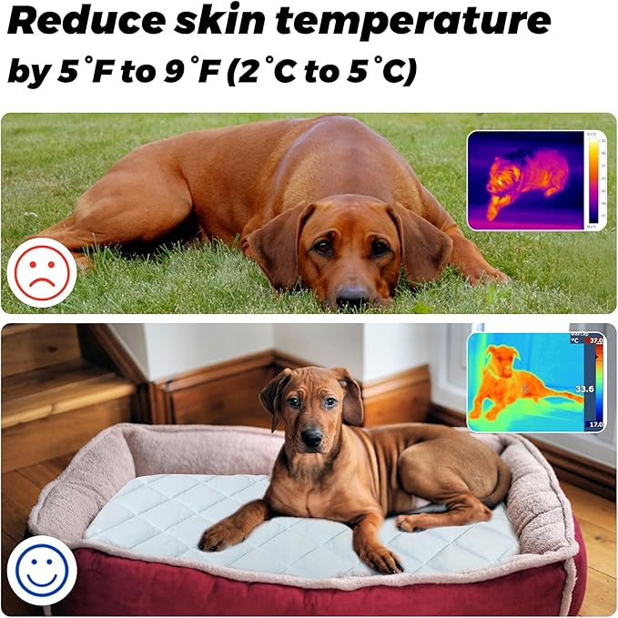 Dog Cooling Mat, Pet Washable Non-Toxic Summer Dogs Cats Cooling Pads Sleeping Kennel Mats Cool Ice Blanket for Indoor & Outdoor Dog Beach Essentials Gray Small