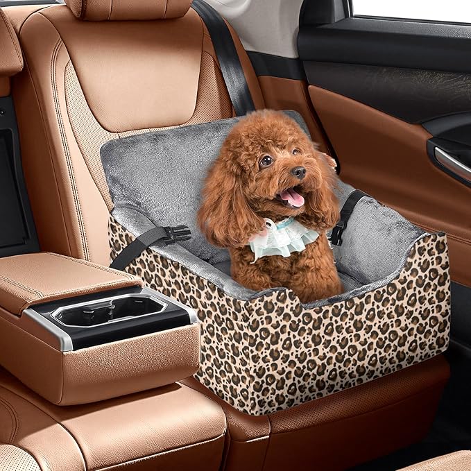 Dog Car Seats for Small Medium Sized Dogs Carseat for Car Funny Fuzzy Pet Dog Booster Car Seat Puppy Under 31 Lbs with Soft Plush Cushion&Washable Removable Cover