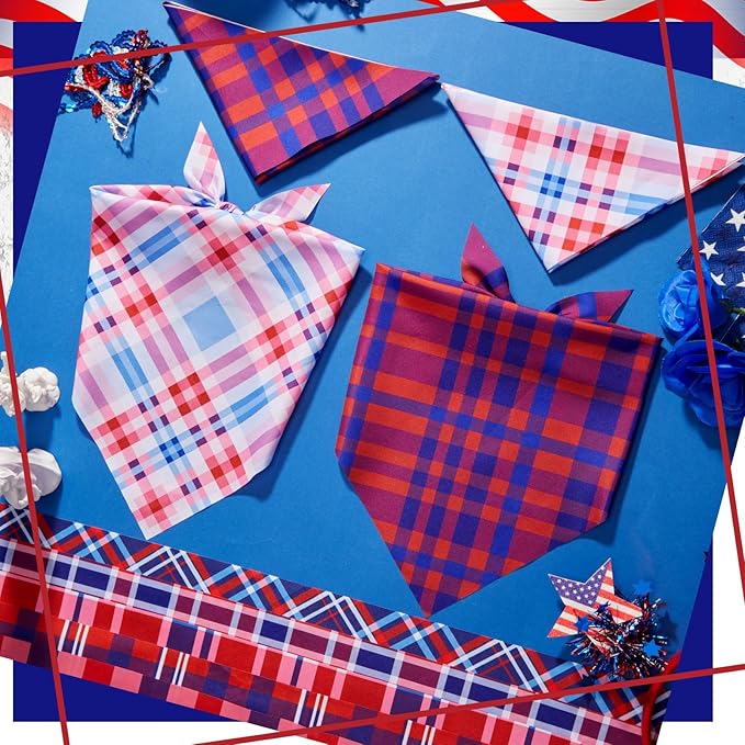 Abbylike 100 Pcs Patriotic Dog Bandanas Bulk 4th of July Bandanas for Dogs Triangle Kerchief Scarf for Pet 250th Anniversary Costume Photo Props Accessories Pet Shops, 25 Styles(25.6 x 17.7 x 17.7)