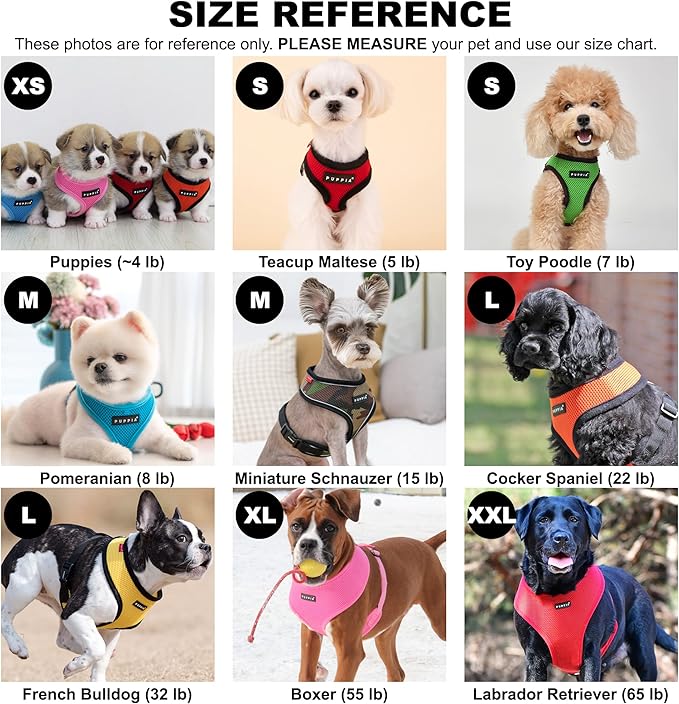 Puppia Soft Dog Harness No Choke Over-The-Head Triple Layered Breathable Mesh Adjustable Chest Belt and Quick-Release Buckle, Black, X-Small