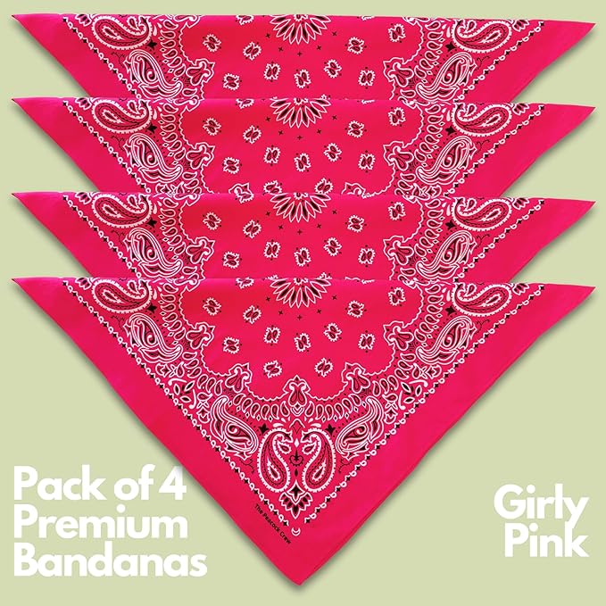 The Peacock Crew Premium Soft Cotton Bandanas Pack for Men and Women Paisley 22 x 22 inches