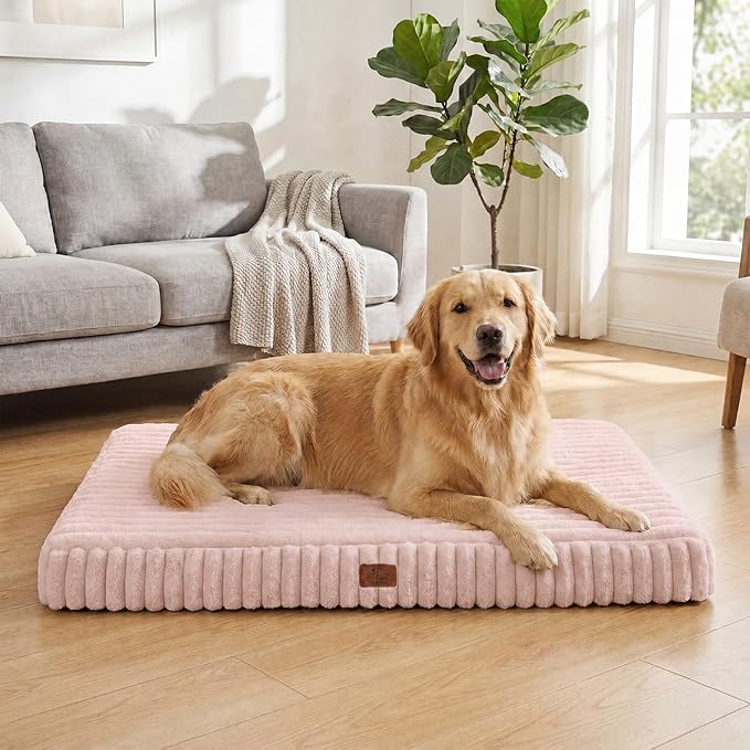 Orthopedic Dog Bed for XXL Jumbo Dog, Waterproof Pet Crate Bed with Removable Washable Cover, Non-Slip Bottom, Egg-Crate Foam Support