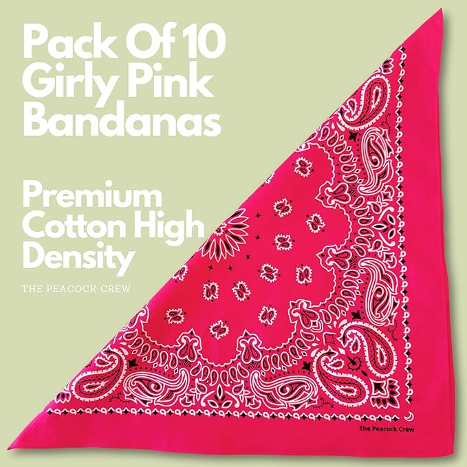 The Peacock Crew Premium Soft Cotton Bandanas Pack for Men and Women Paisley 22 x 22 inches