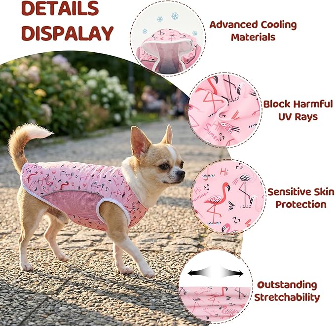 UPF 50+ Sun Protection Dog T-Shirt, 2 Pack Lightweight Sleeveless Dog Vest for Medium Large Dogs Girl – Reflective Strips, Quick-Dry Pet Apparel, Sports Fan Shirt P23ST00511XXXL