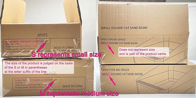 Sfozstra Black Open Top Cat Litter Box - Medium, High Sides & Leak-Proof, Easy-Clean Litter Pan, Odor-Reducing, Durable ABS, for Home Cats Up to 13 lbs