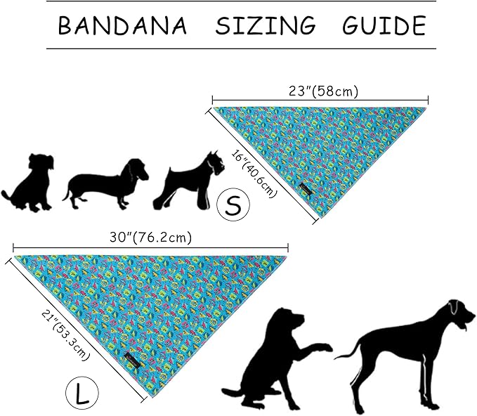 ARING PET Boy Dog Bandanas, Cute Blue Dinosaur Summer Pet Bandana Scarf Triangle Bib for Small Medium Large Male Dogs Cats, Puppy Kerchief for Daily Wear Outdoor Walks Travel Photoshoots-S